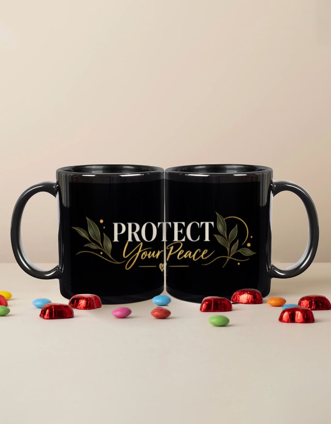 Protect Your Peace | Black Coffee Mug